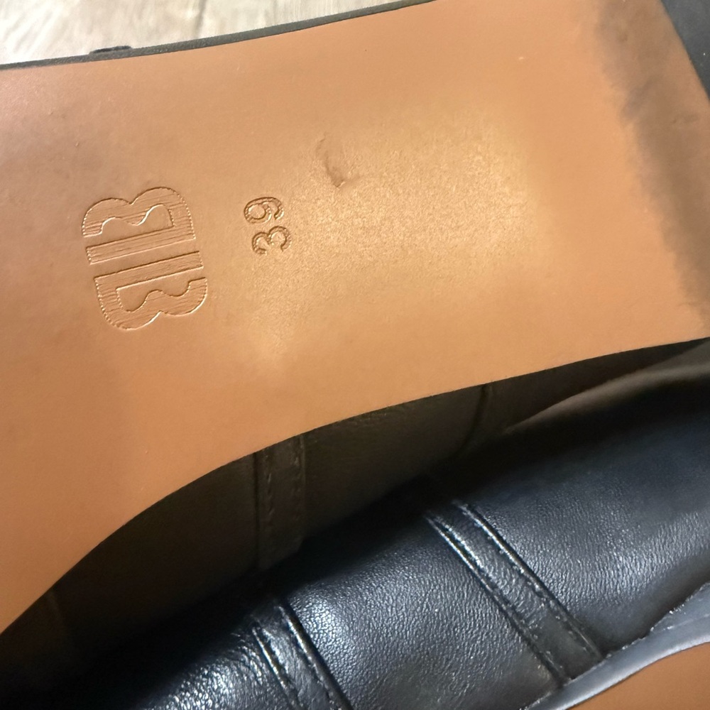 Anthropologie Bibi Lou Horsebit Moto Ballet Flats - black leather- size 9 - Picture 10 of 11